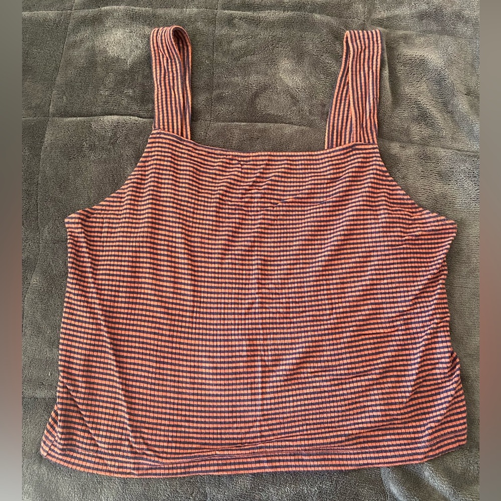 Orange and Purple American Eagle Striped Tank Top